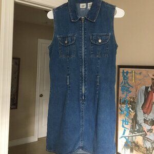GAP 100% Cotton Sleeveless Summer Denim Dress with zipper - size 4